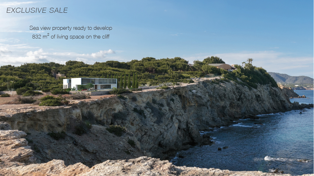 Project te koop in Cala Martina eerste lijn van de zee op Ibiza
