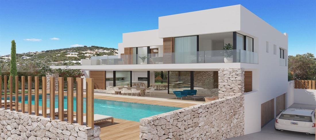 Eengezinswoning in aanbouw met exclusief zwembad op Ibiza