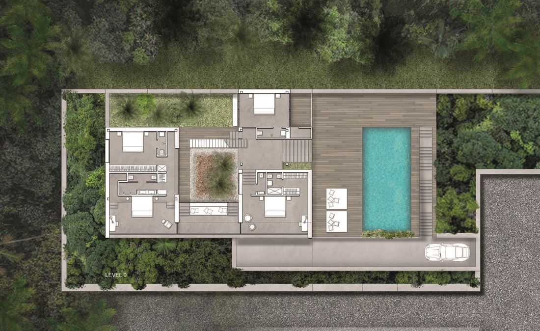 Perceel nabij Cala Tarida met vergunning om een ultramoderne villa te bouwen met 2 zwembaden en adembenemende uitzichten
